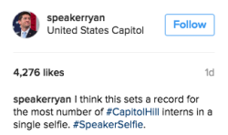 micdotcom:  micdotcom:  Paul Ryan’s latest Instagram post reveals a major problem with political representation On Saturday, House Speaker Paul Ryan snapped a selfie with a large — and largely homogenous — pool of Capitol Hill interns and posted