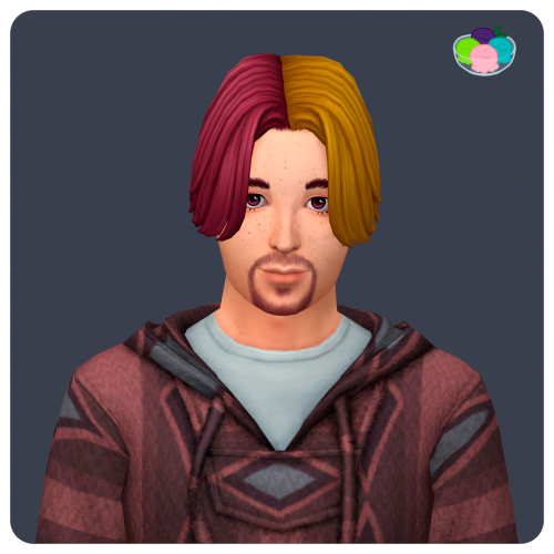 kissalopa: @sehablasimlish’s Liam Hair in Sorbets RemixRequires: Adult Mesh (TSR), Child Mesh (TSR