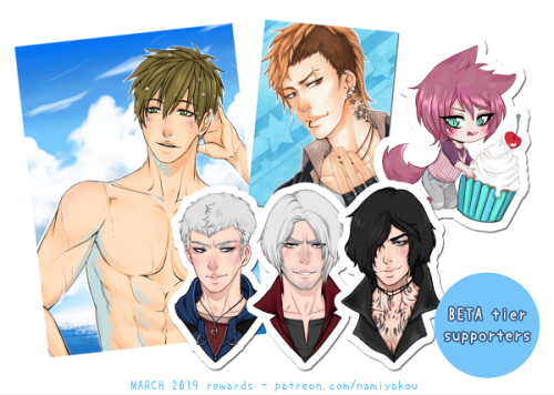 March Patreon rewards!In case anyone still wants to snatch these, you can pledge until tomorrow nigh