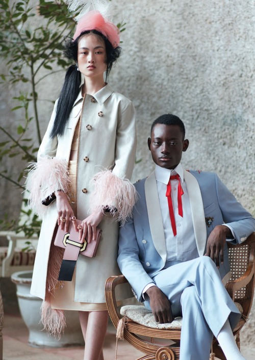 pocmodels:Jing Wen &amp; Youssouf Bamba by Etham James Green for W Magazine - April 2017