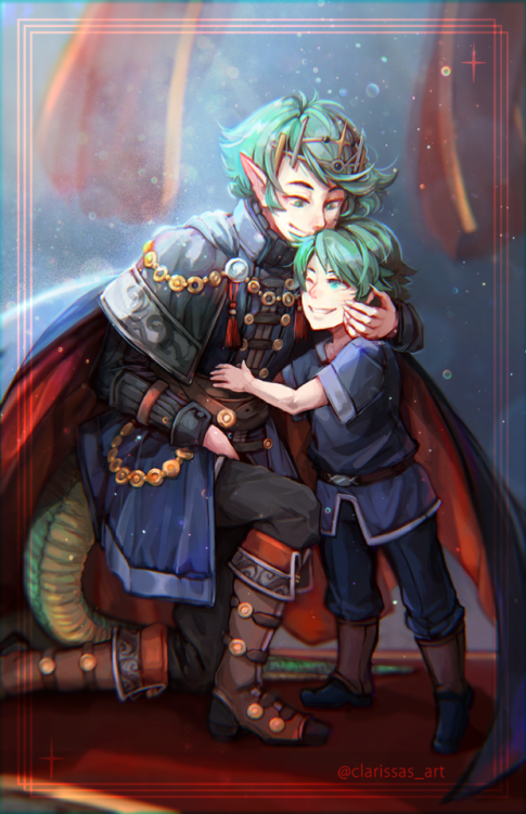 Finished up the digital painting commission of Manakete!Alm and his son for @roaringfightingwaters​!