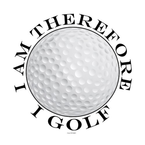 Funny Golf Ball Sports I Am Therefore I Golf RND Canvas Prints