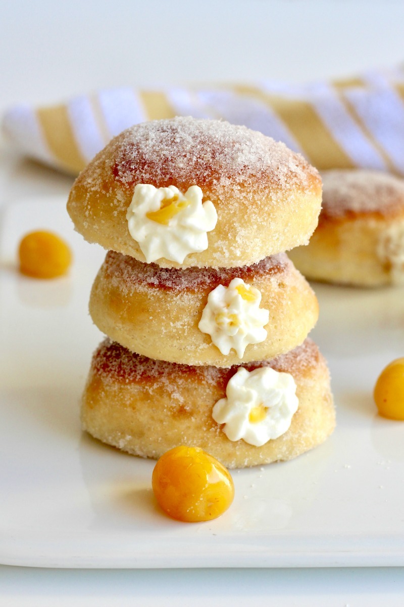 foodffs:  ROYAL ANNE CHERRIES AND CREAM FILLED BAKED DONUTSFollow for recipesIs this