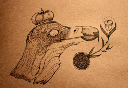 melanieleandro:  Pen on brown paper A few