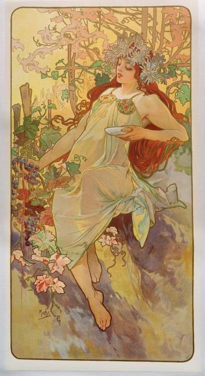 prairieantics:The Seasons by Alphonse Mucha