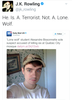 hooligan-nova:  conf3ttif4lling: Stop the sugar-coating of white murderers, hate crimes, and rapists!!! He is not any kind of wolf. He’s not alone and if you check his web history I bet you’ll find tons of fascist rhetoric. 