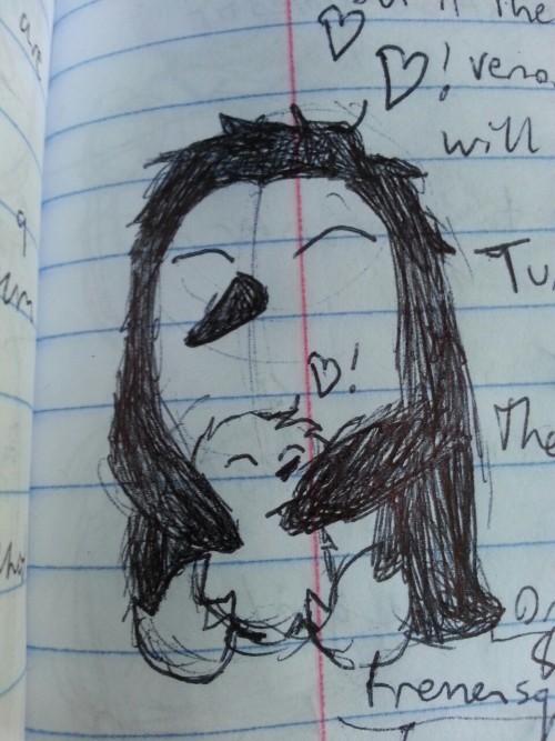 thescarletpaperback: More notebook doodles! 1. Finlay in a tartan onesie showing off a drawing of hi