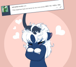 ask-poison-joke:  Sapphire : ~~~~~~~~~♥♥♥  &lt;&lt;Prev Next&gt;&gt;   Mod : I’ll kill you all with the cuteneeeeeeeessssss MUHAHAHAHAHAHA!!   D’awww &lt;3