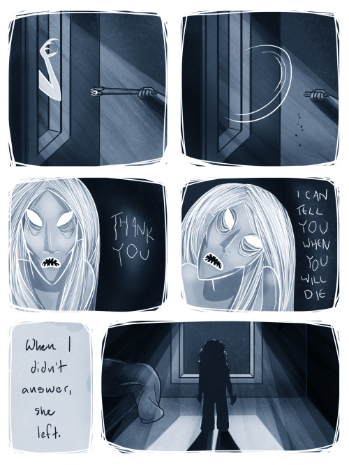 thecarvingwitch:charminglyantiquated:a morbid little comic about bansheesbeautiful 