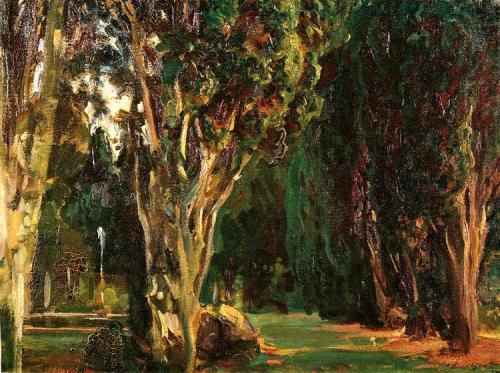 Falconieri Gardens, FrascatiJohn Singer Sargent, 1907, oil on canvas, 52.07 x 71.12 cm.