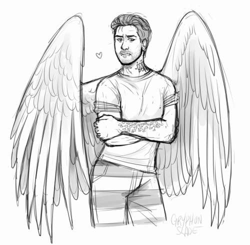 pigeon-latte:happy valentines day!  have this wingy yancy sketch as a treat :3 