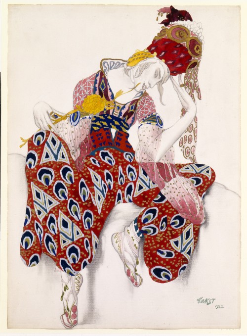 Costume Study for Nijinsky in his Role in La Péri. Léon Bakst (Russian, 1866–1924). Watercolor. MMOA