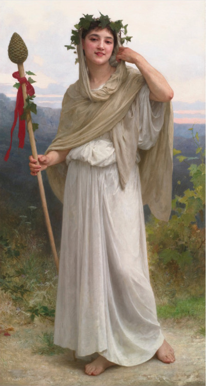 artbeautypaintings: The priestess of Bacchus - William-Adolphe Bourguereau