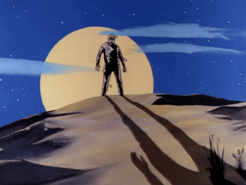 gameraboy:  Mummy concept art from Jonny Quest (1964), “The Curse of Anubis” by Doug Wildey and the final animation.