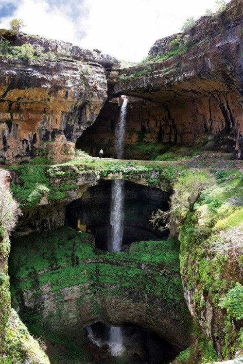 nonconcept:  Baatara Gorge Waterfall, Tannourine, Lebanon. 