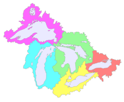 mapsontheweb:  Map of the Great Lakes Watershed.