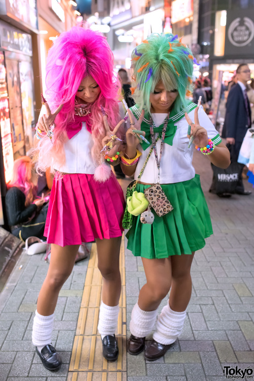 Friendly Japanese kuro gyaru showing Halloween spirit on the street in Shibuya tonight. We shot 2,00