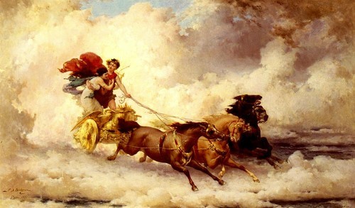 ignudiamore:Apollo Abducting Cyrene.Frederick Arthur Bridgman.