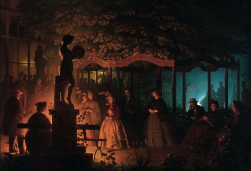 “Soirée de feux de Bengale au Vaux-Hall” (1840s, Netherlands) Oil on canvas, Petrus van 