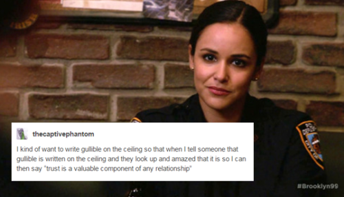 pluckyyoungdonna: phil-the-stone: Amy Santiago: Significantly Less Of A Human Disaster Than Her Boyf