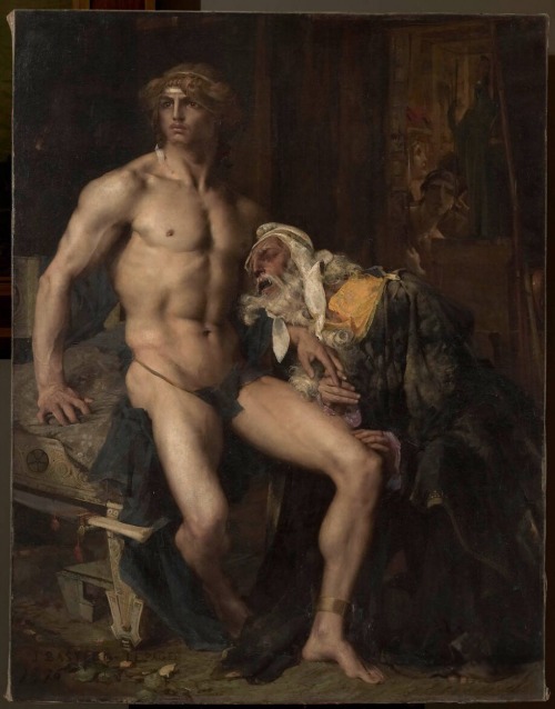 Priam aux pieds d’Achille.1876.Oil on Canvas.Palais des Beaux-Arts de Lille, Lille, FranceArt by Jul