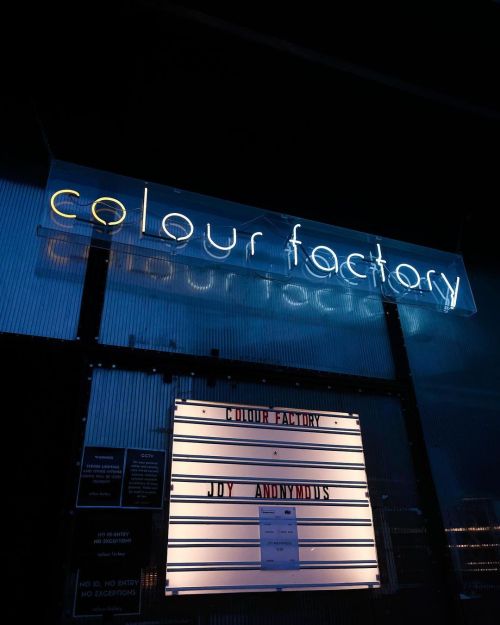 Joyous neon and gig last night at @colourfactorylondon for @joyanonymous gig.#joyanonymous #colour