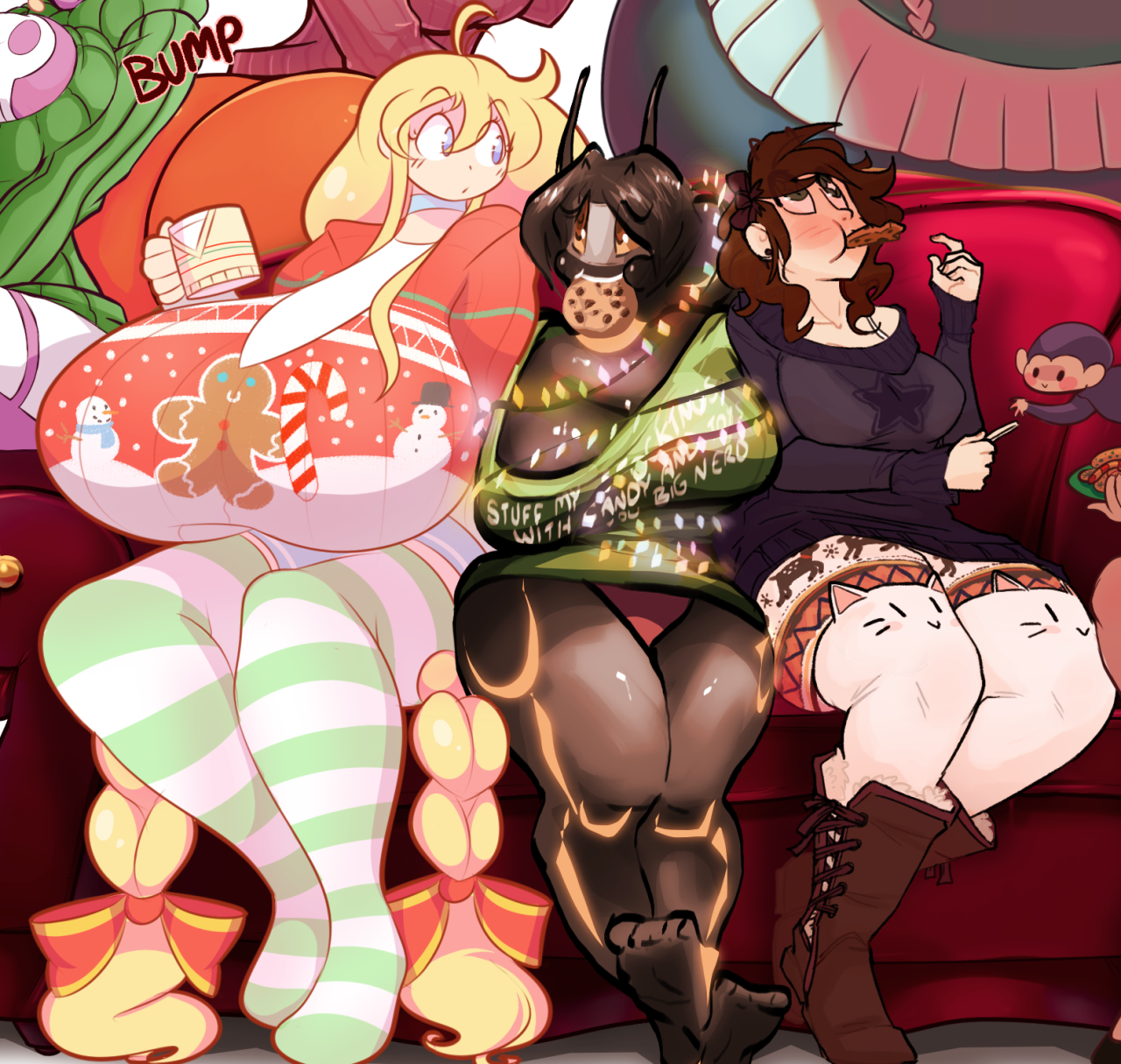 bewbchan:  maiz-ken:  theycallhimcake:  Here it is, the 2014 Christmas Couch Collab!