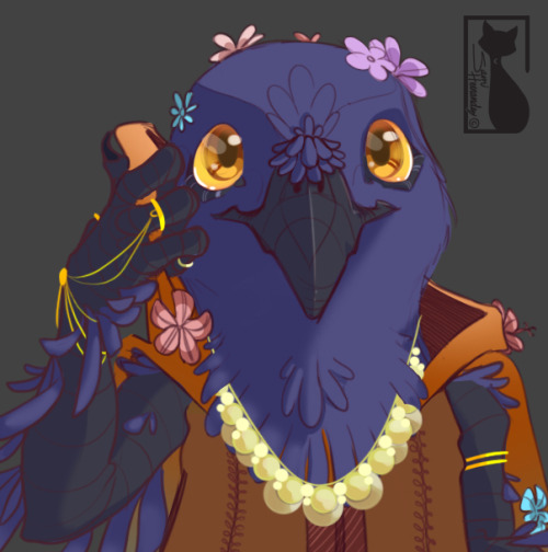 sami01:   Got a little break from my commissions and finished my illustration of my Kenku Druid, San