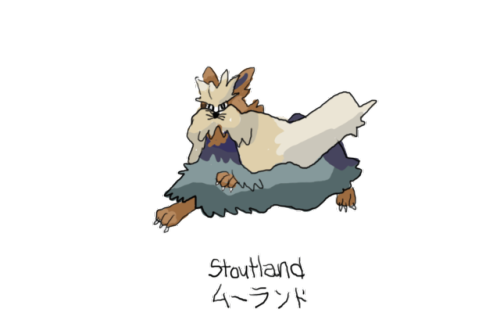 Drew Pokemon With My Left Hand, Stoutland, Photoshop.
