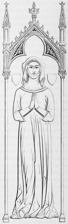 Drawing taken from the effigy of Joan Cobham (1433)