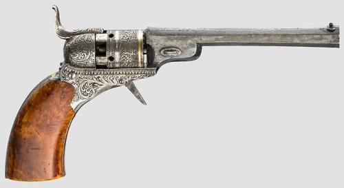 An engraved copy of a Colt Paterson revolver produced in Suhl, Germany, circa 1850.from Hermann Hist