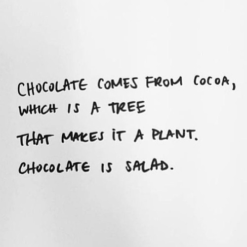 Happy Monday! Looks like its chocolate for lunch! #monday #chocolate #salad (at facebook.com/minimar