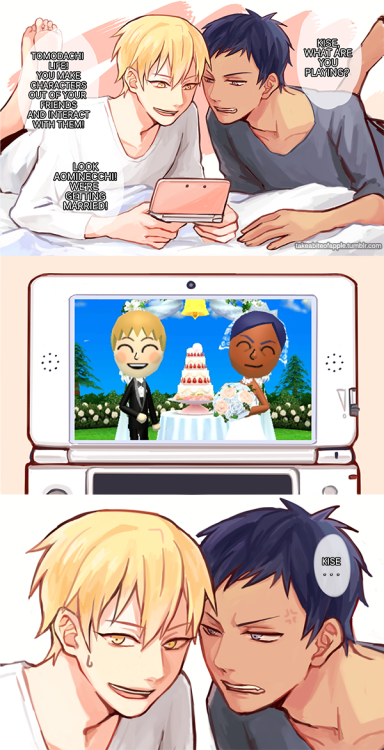 takeabiteofapple:  “Why am I the girl?” Kise plays TomoLife……………….