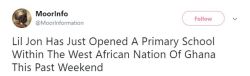 the-real-eye-to-see:   For those who didn’t know, The King of Crunk is also the King of the Good Deeds. Jonathan Smith, also known as Lil Jon, celebrated the completion of a primary school built to increase education efforts to an eastern region of