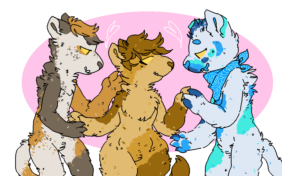 elidraws:  hyenacat triplets needed some love uou &lt;33