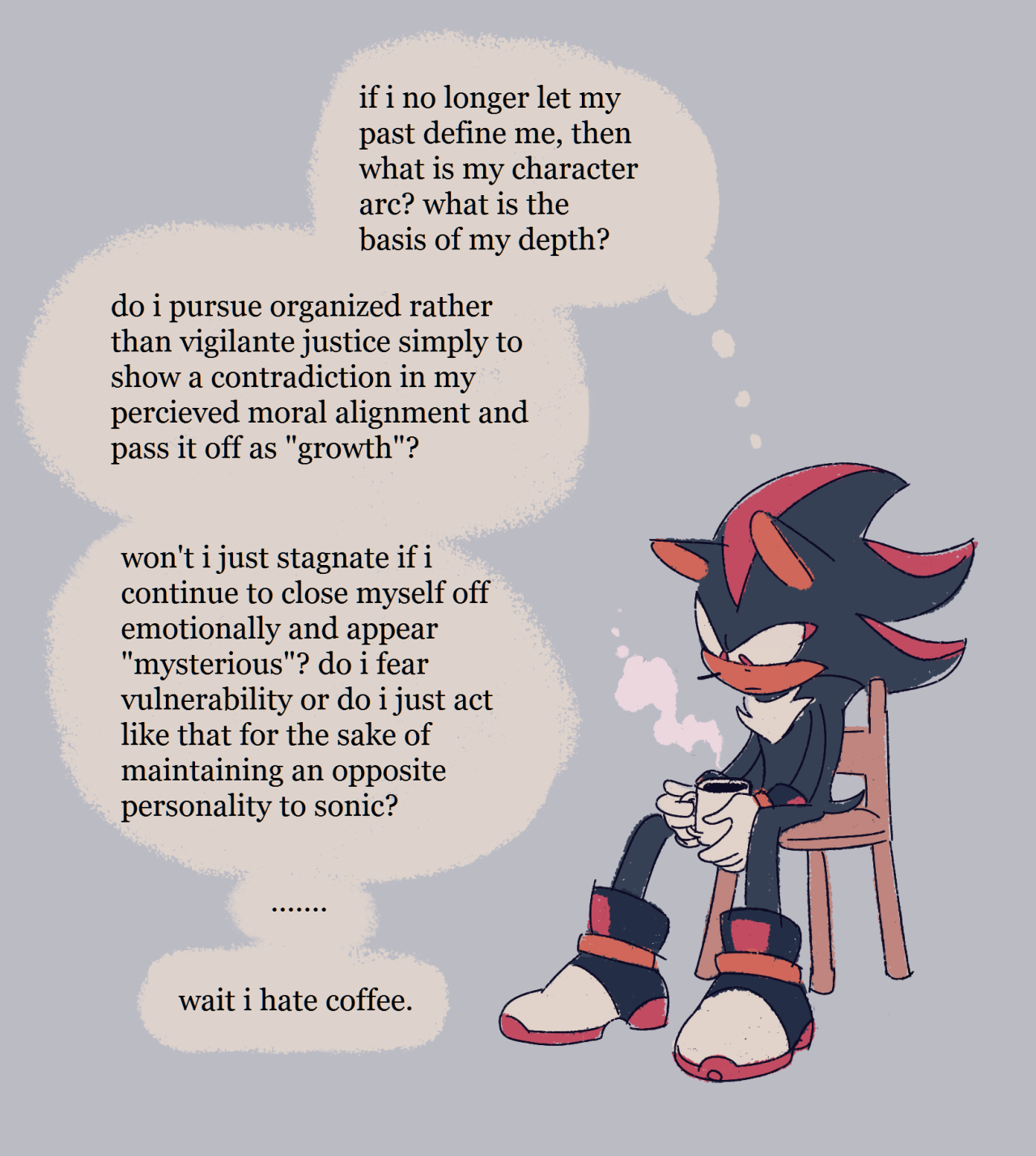pick your nose — a shadow the hedgehog introspective