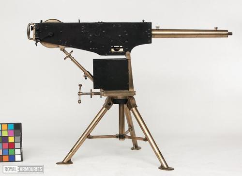 Experimental prototype of a Maxim machine gun, 1884.from The Royal Armouries Collection