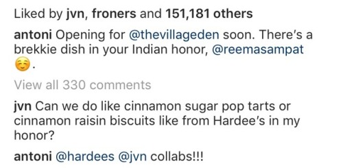 Give me a Jonny + Hardee’s collab now please and thank you
