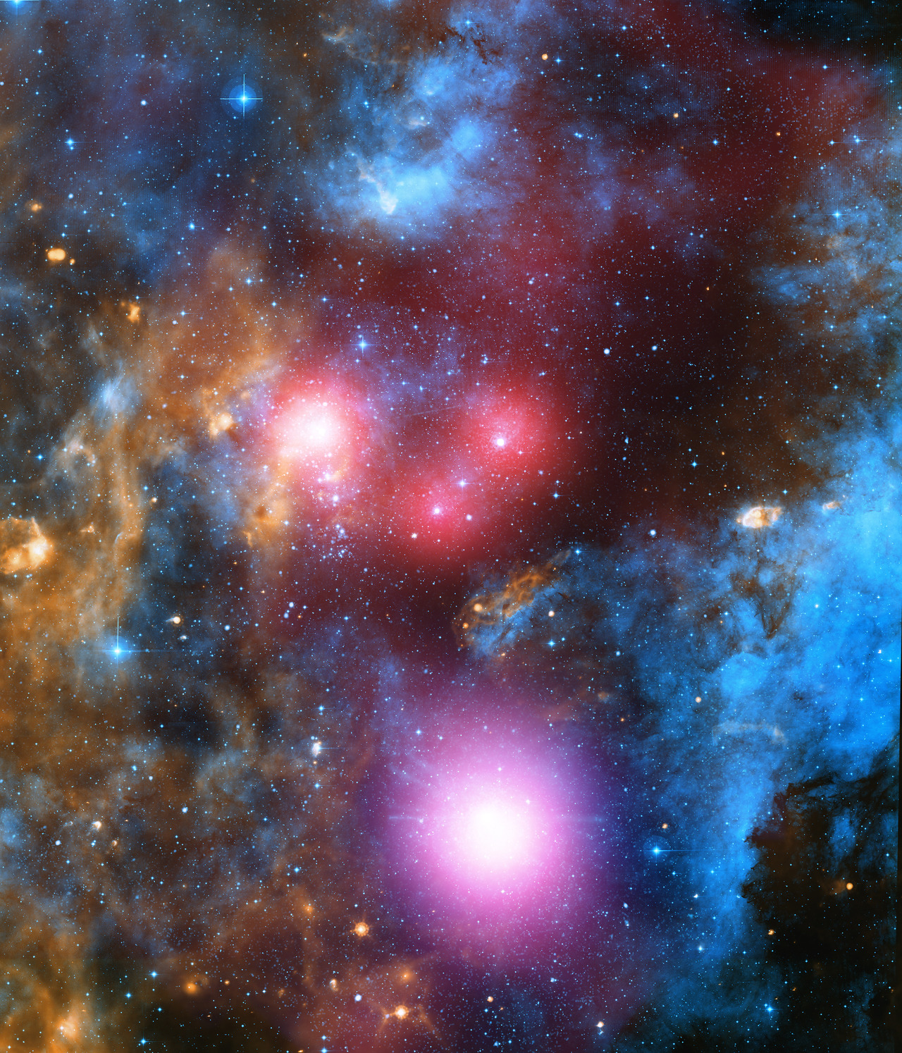 That star stuff you see here? That’s what you’re made of. You possess the elements ✨ ⁣This composite image from our Chandra X-ray Observatory, the Spitzer Space Telescope and the Isaac Newton Telescope shows high-energy X-rays emitted by young,...