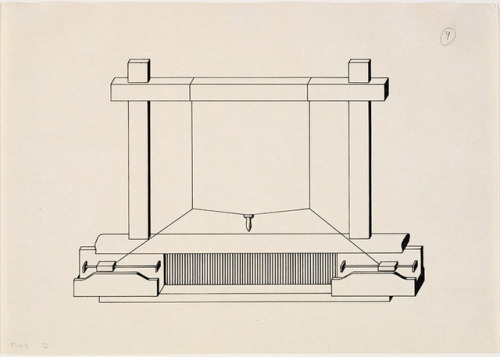 Lena (Meyer-) Bergner illustrating weaving techniques, 1943. Drawing, ink. Via Harvard Art Museums