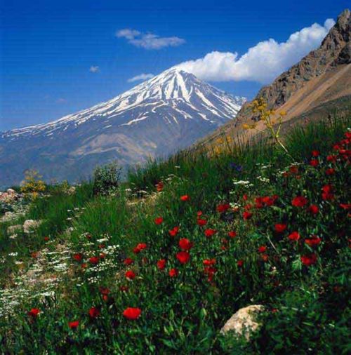 artinparsi:Mount Damāvand a potentially active volcano, is a stratovolcano which is the highest peak