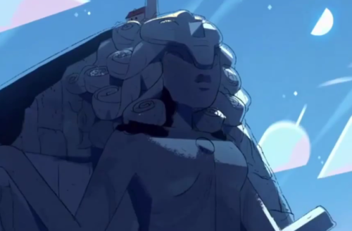While rewatching the series again, I figured out that the temple is most likely modeled after the fusion of Garnet, Amethyst, Pearl, and Rose.It does have four sets of arms and lightly resembles Alexandrite with Rose’s hair.