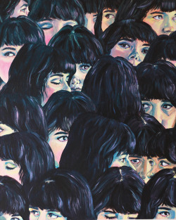 redlipstickresurrected:  Katty Huertas aka Miss Take (Colombian, b. Bogota, Colombia, based Washington DC, USA) - What Are You Seeing? from Self Portrait series, 2015  Paintings 