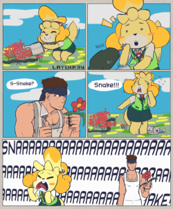 deadddeviant: latchk3y: it was funny to me at 2 am anyways Thank you internet for friendshipping the fuck out of Snake and Isabelle. There’s been a lot of great fan art since the Isbelle for Smash announcement.  