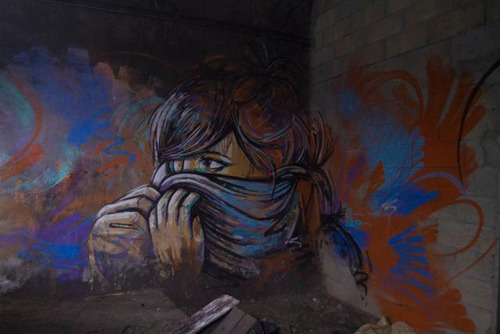 unknowneditors:  Graffiti Art by Alice Pasquini Originating from Rome, Alice Pasquini