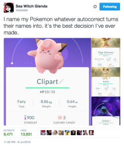 buchichu:  People are letting autocorrect name their Pokemon and it’s beautiful 💕 