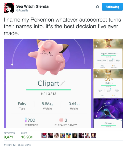 mistressvioleta:buchichu:People are letting autocorrect name their Pokemon and it’s beautiful 