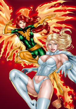 patientcomicaddict:  PHOENIX and EMMA FROST by Ed Benes