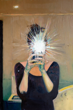 jahjoma:  selfie portrait, oil on canvas,