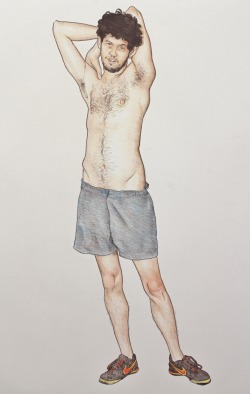 matthewconwayart:  ethan. color pencil on toned paper. 2015.  